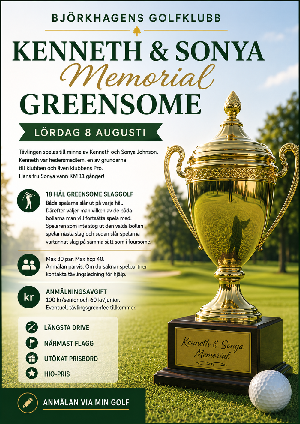 Greensome Memorial 2026 Inbjudan