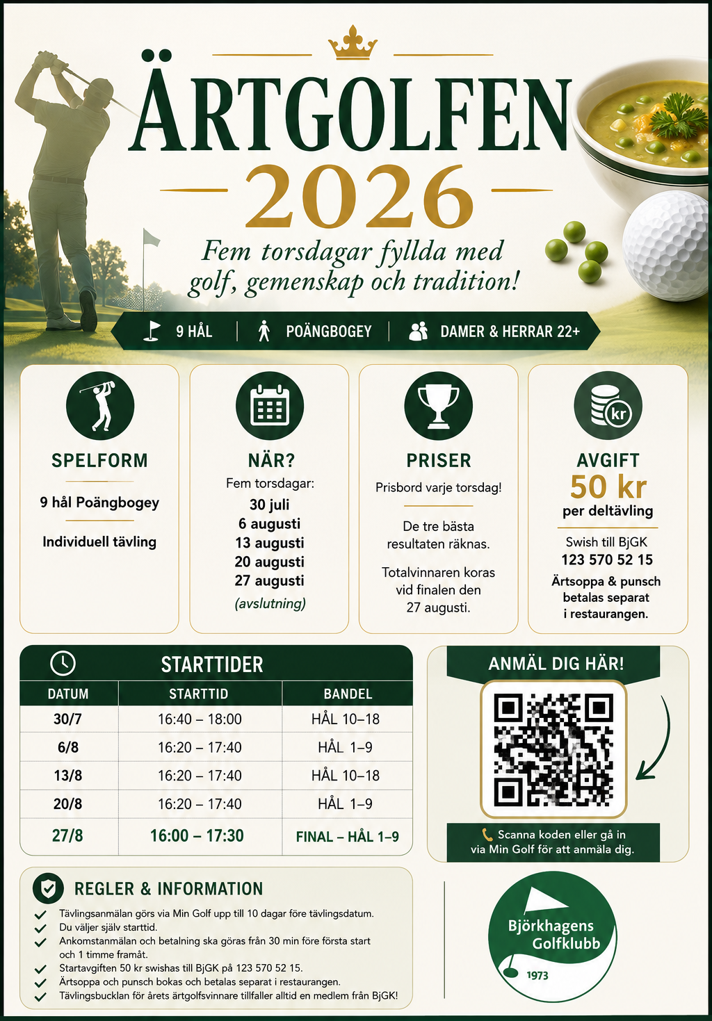 Ärtgolfen 2026 Stående